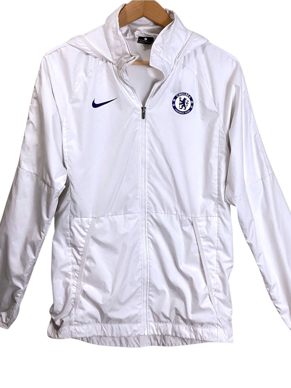 Nike Chelsea FC Women’s Windrunner Jacket White Hooded Full Zip Small